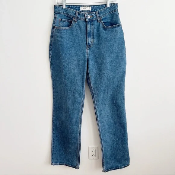 Abercrombie Curve Love High Rise 90s Relaxed Jeans Medium Wash 27 Long - Picture 2 of 14
